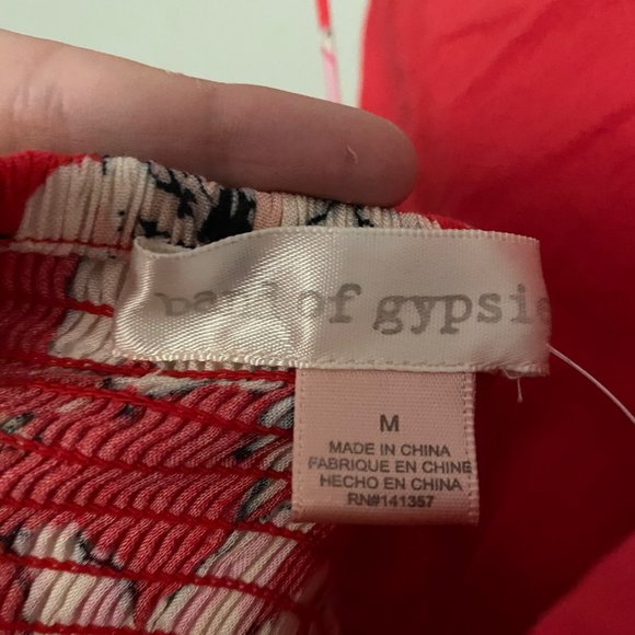 BAND OF GYPSIES Red Floral Halter Maxi Dress SZ M - Picture 4 of 4